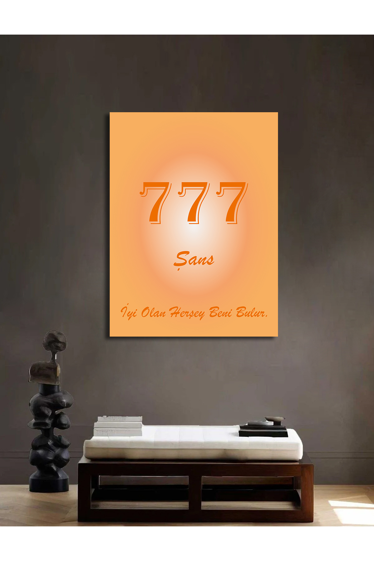 Korkmazkanvas Dekoratif 777 Sayısı Anlamı Şans Manevi Kanvas Tablo