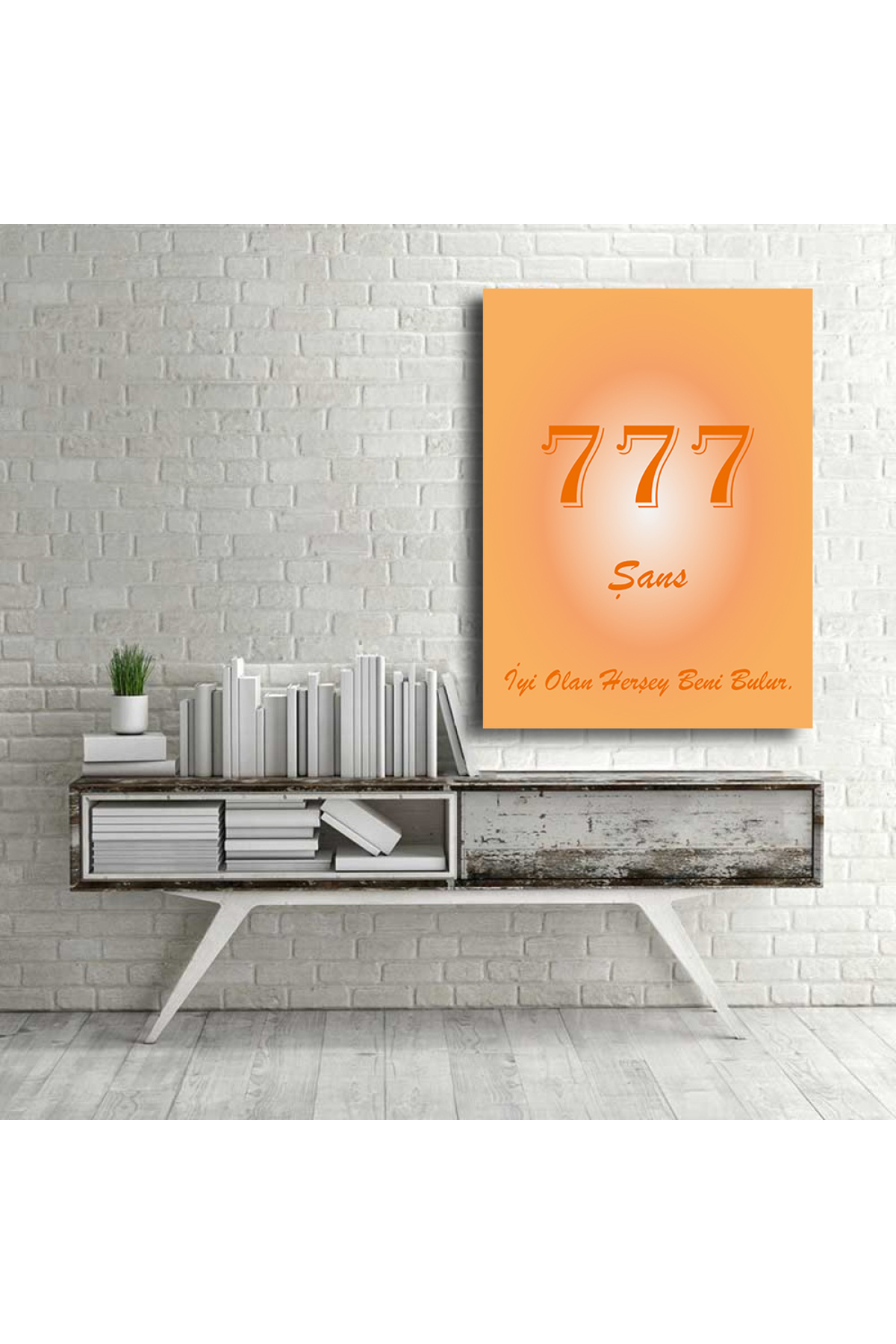 Korkmazkanvas Dekoratif 777 Sayısı Anlamı Şans Manevi Kanvas Tablo