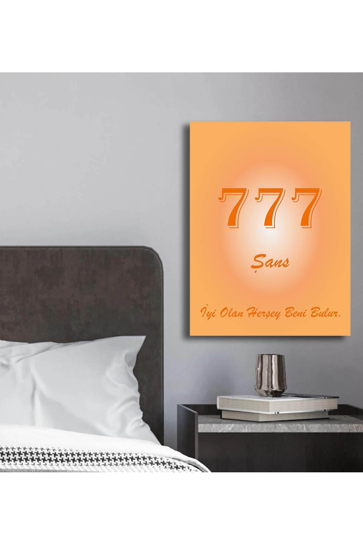 Korkmazkanvas Dekoratif 777 Sayısı Anlamı Şans Manevi Kanvas Tablo