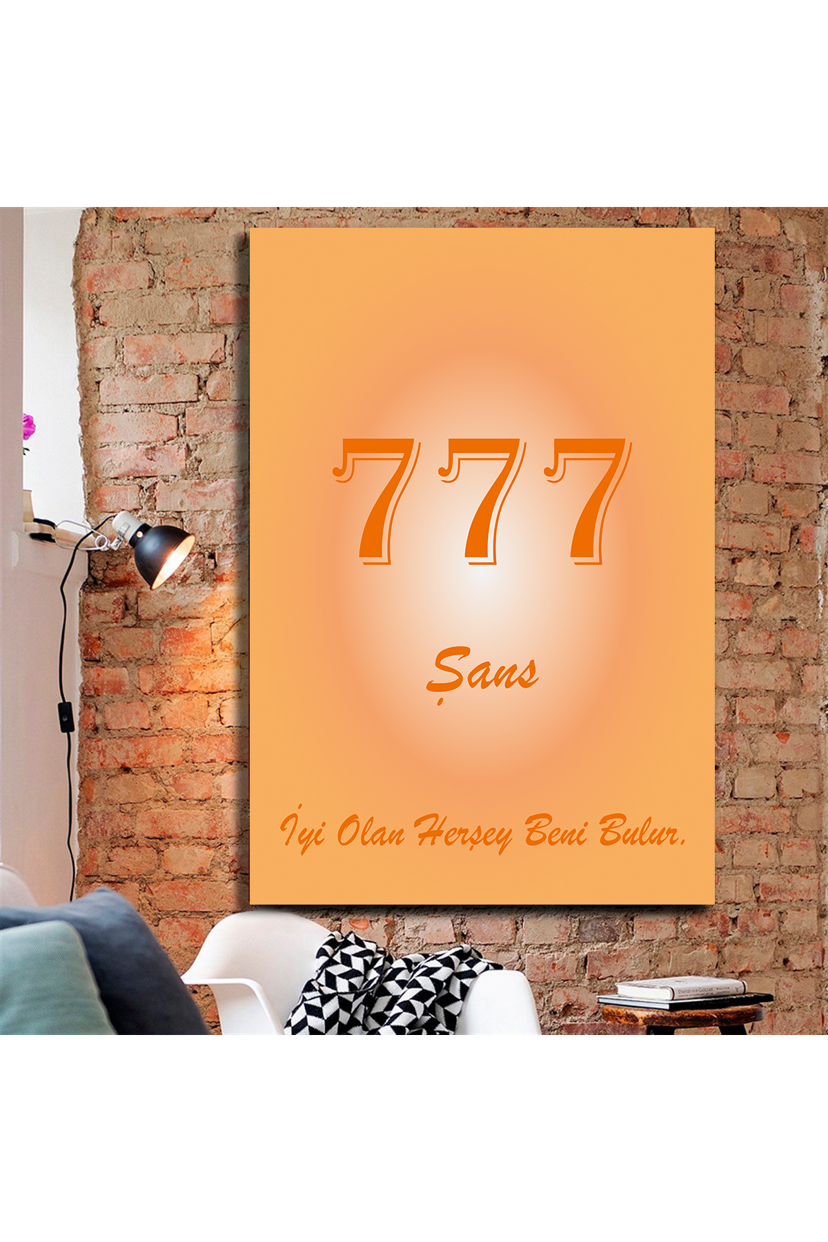 Korkmazkanvas Dekoratif 777 Sayısı Anlamı Şans Manevi Kanvas Tablo