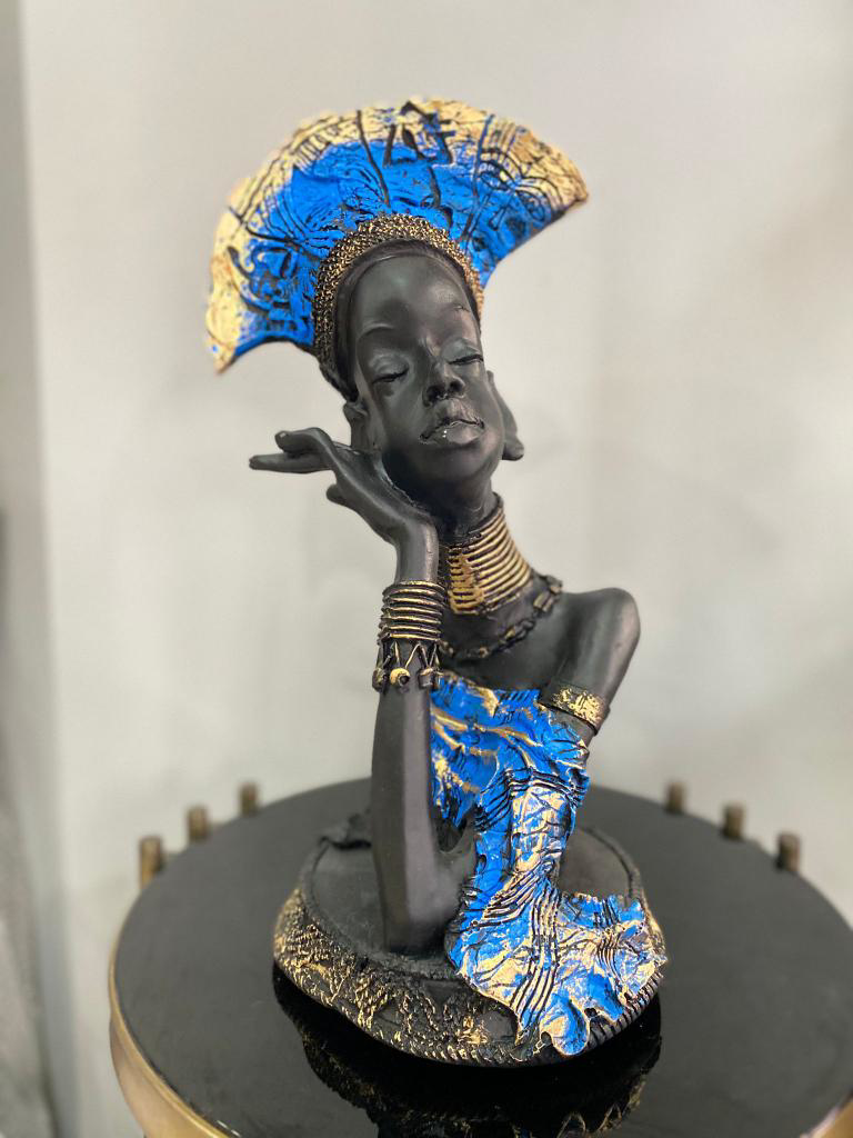 Dekoratif Afrikalı kadın Büyük Boy Biblo