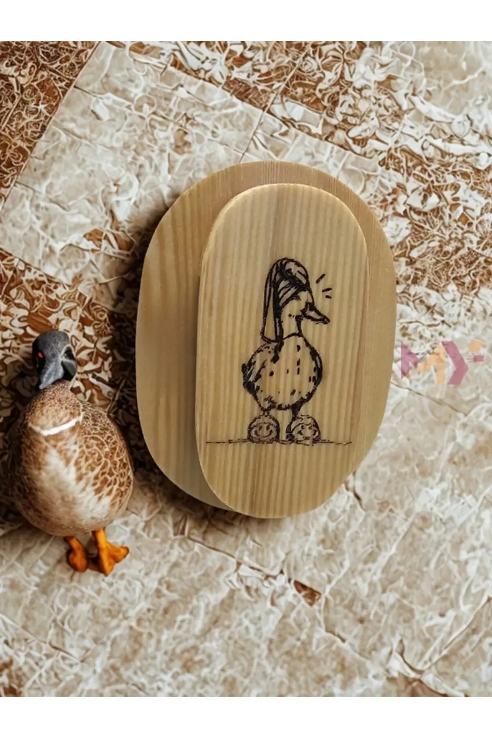 Dekoratif Ahşap El Yapımı Mutfak Banyo Askısı Yapışkanlı Tasarım