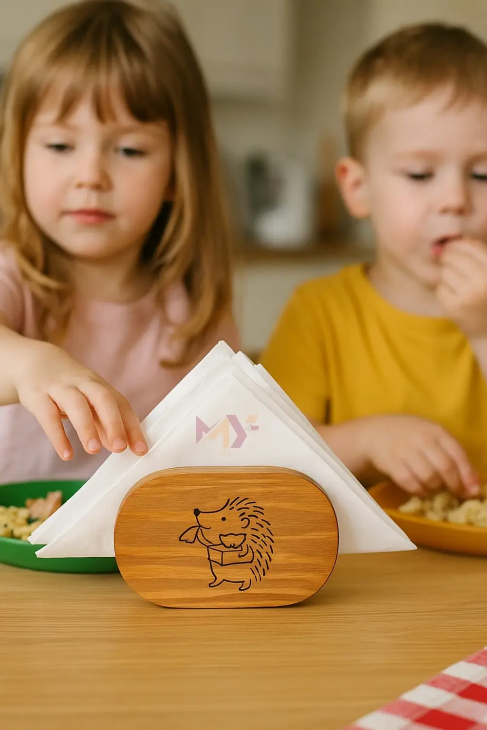 Dekoratif Ahşap Peçetelik, Kirpi Figürlü Peçete Standı Filtre Kah