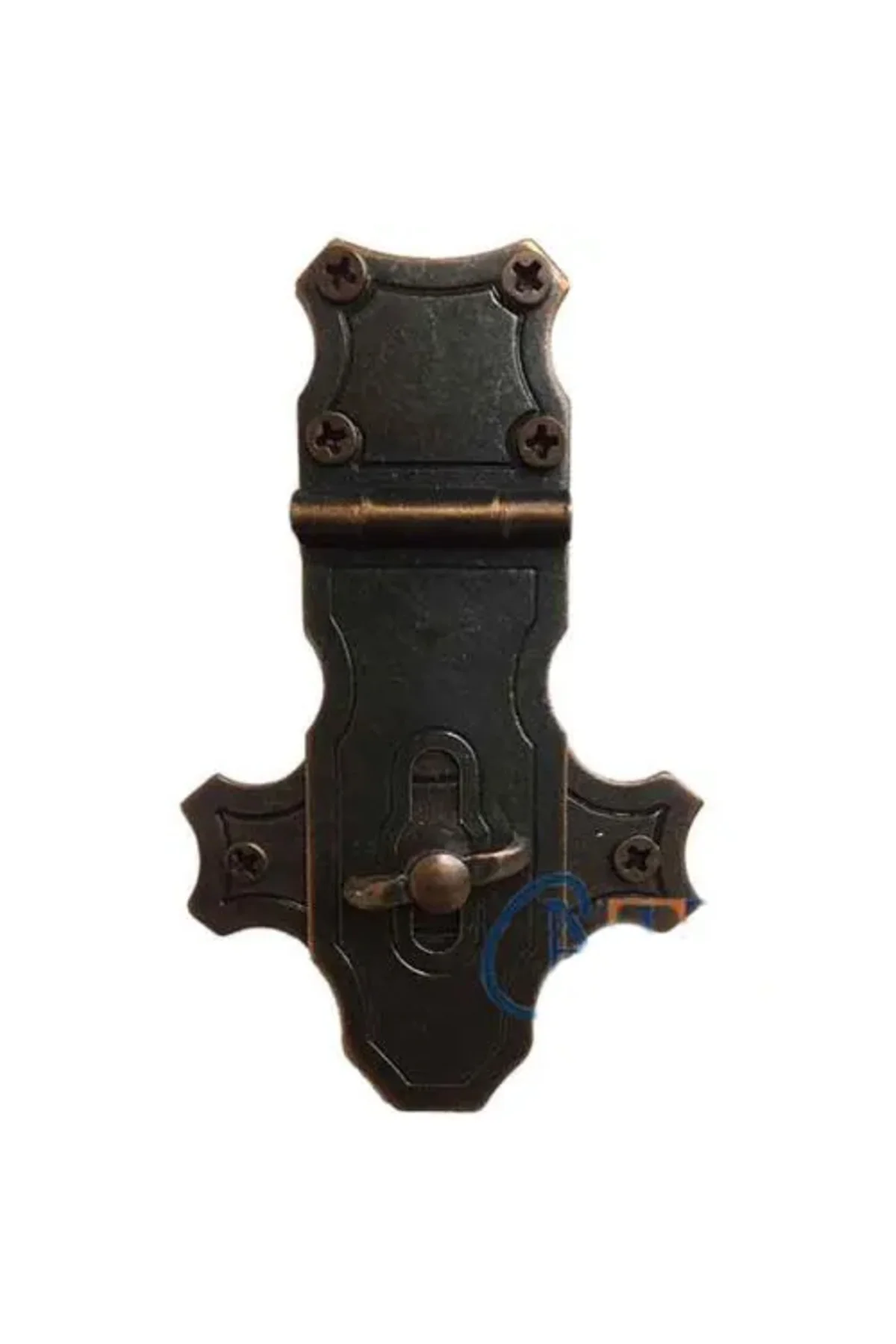 Dekoratif Anahtarlı Sandık Askısı - 40x65mm, Oksit, 100 Adet