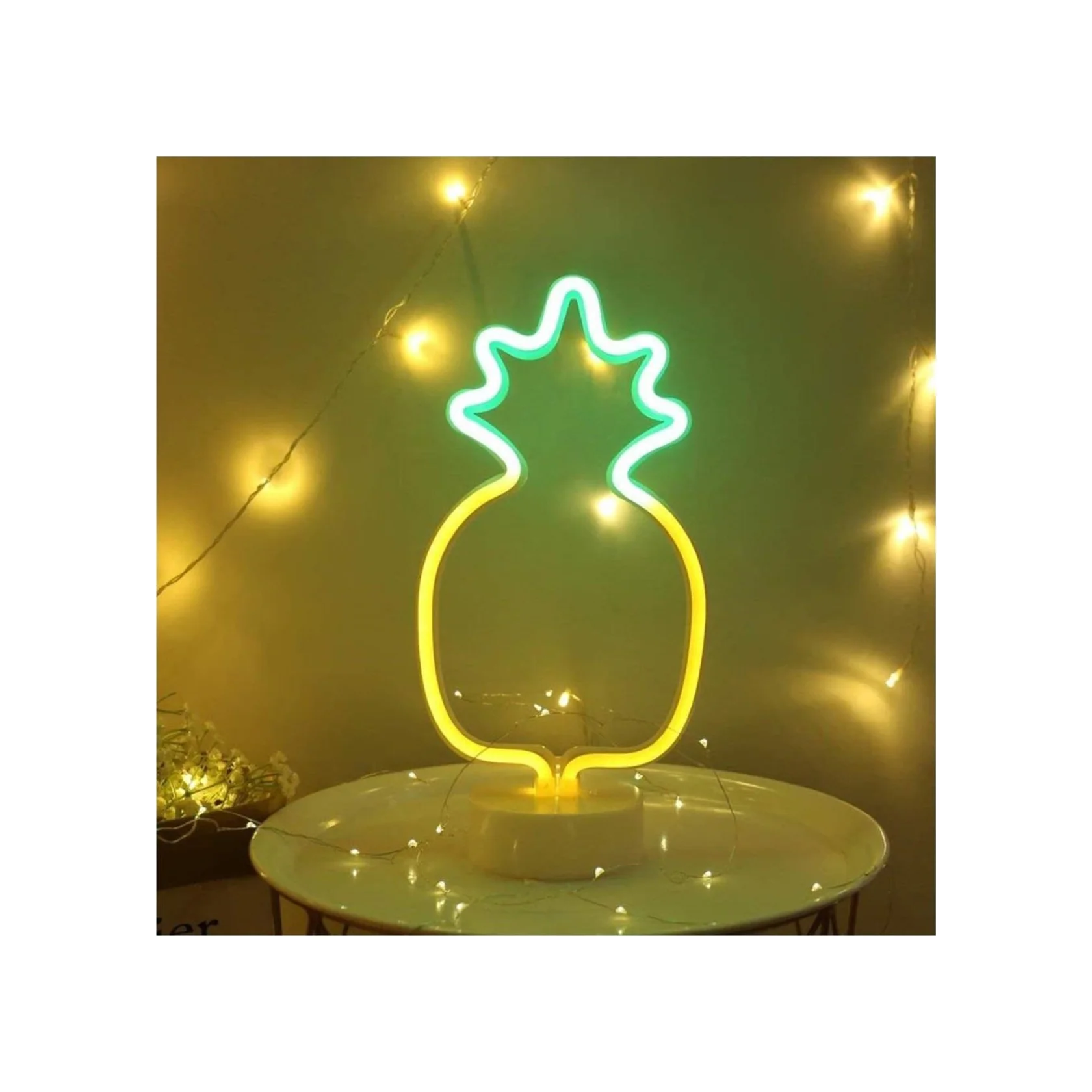 Dekoratif Ananaslı Neon Led Masa Ve Gece Lambası Hediyelik Lamba 