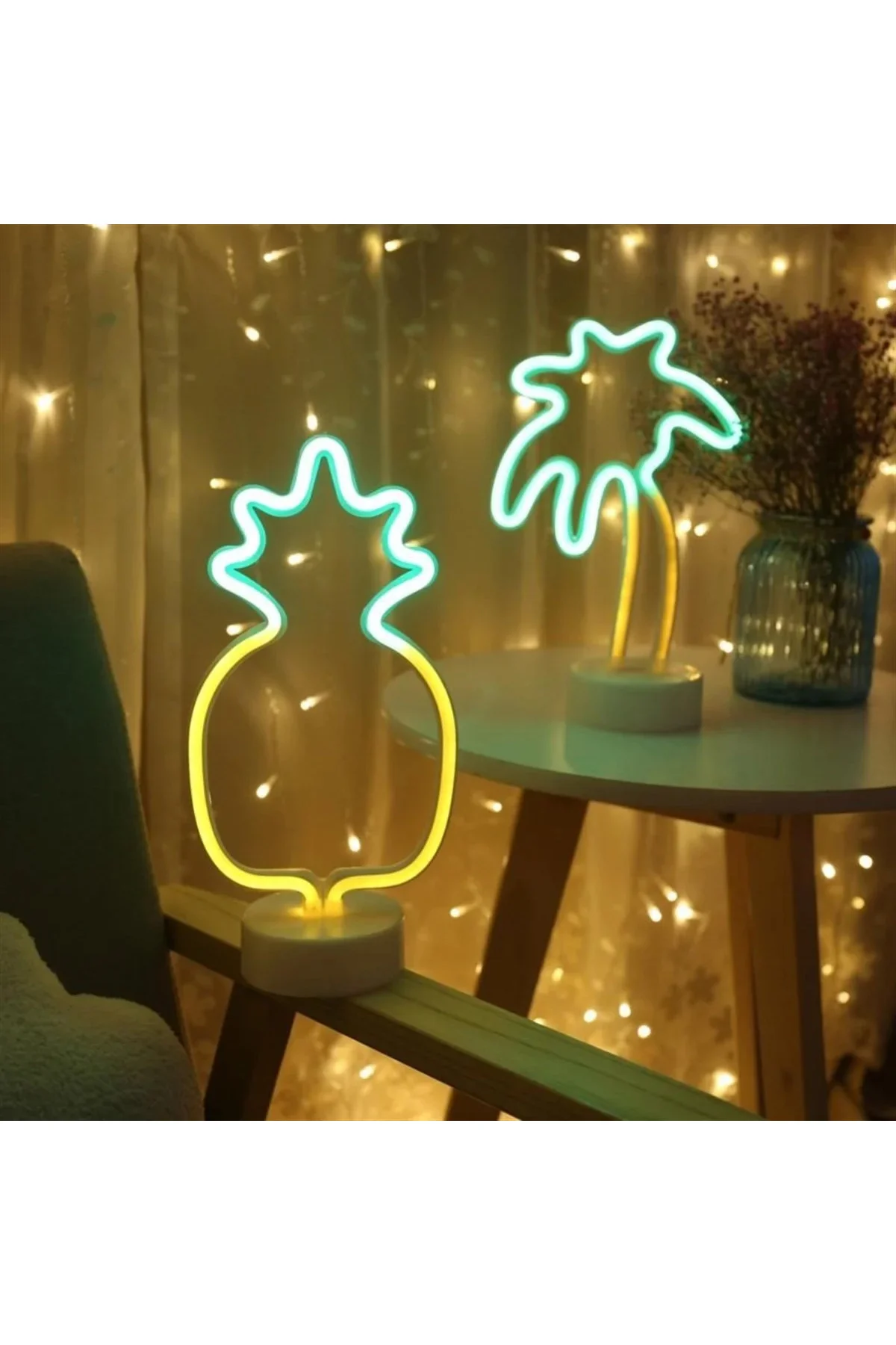 Dekoratif Ananaslı Neon Led Masa Ve Gece Lambası Hediyelik Lamba Dekoratif Ananaslı Neon Led Masa Ve Gece Lambası Hediyelik Lamba