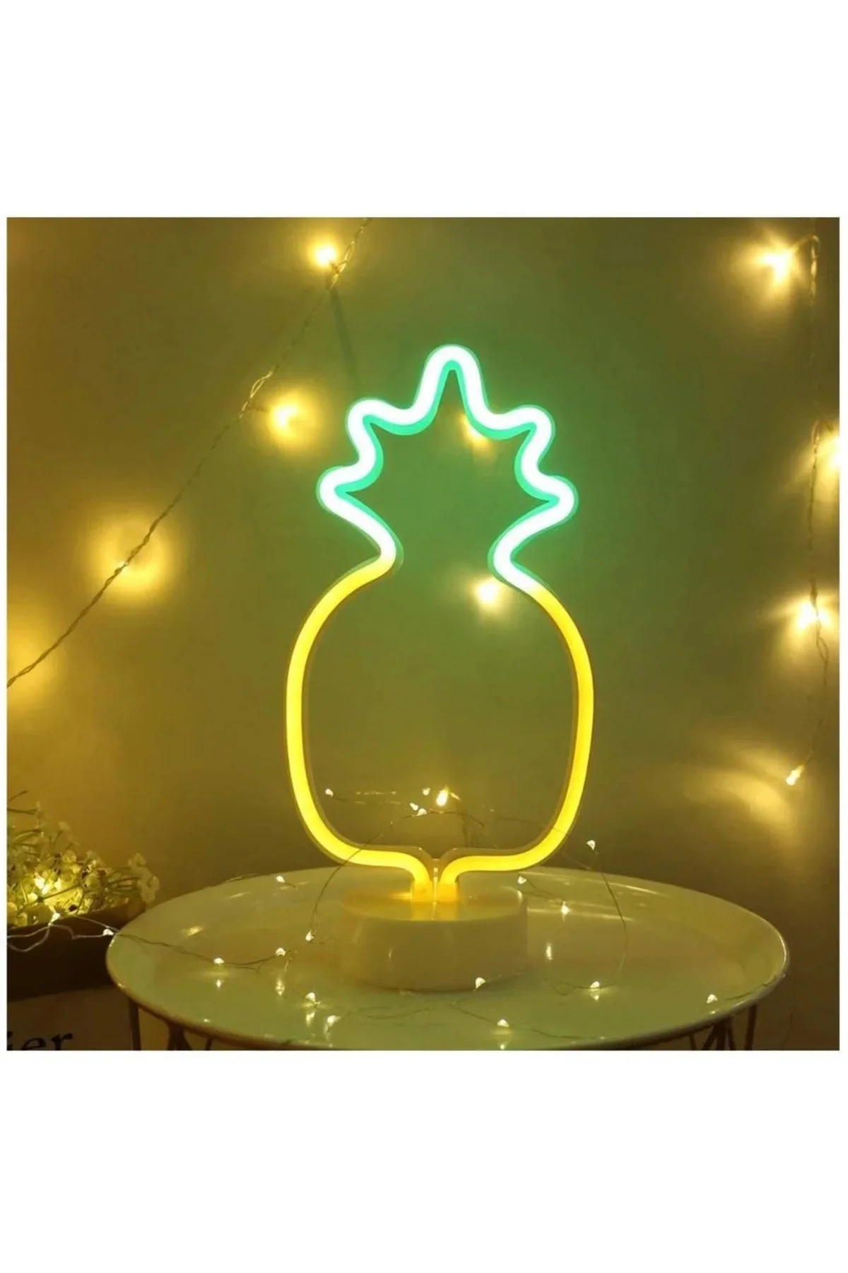 Dekoratif Ananaslı Neon Led Masa Ve Gece Lambası Hediyelik Lamba Dekoratif Ananaslı Neon Led Masa Ve Gece Lambası Hediyelik Lamba