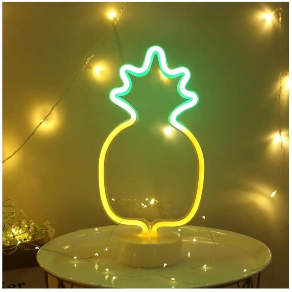 Dekoratif Ananaslı Neon Led Masa Ve Gece Lambası Hediyelik Lamba