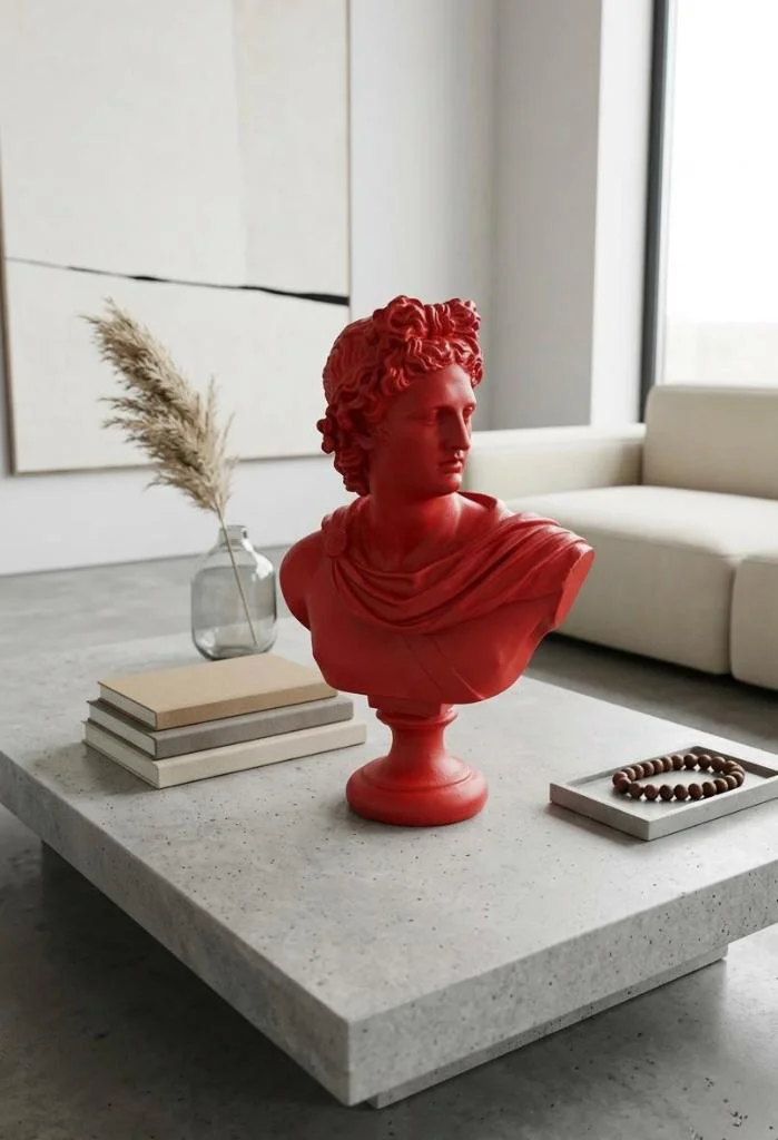 Dekoratif Apollo Büst Biblo – Antik Yunan Heykel Tarzı, Biblo Kır