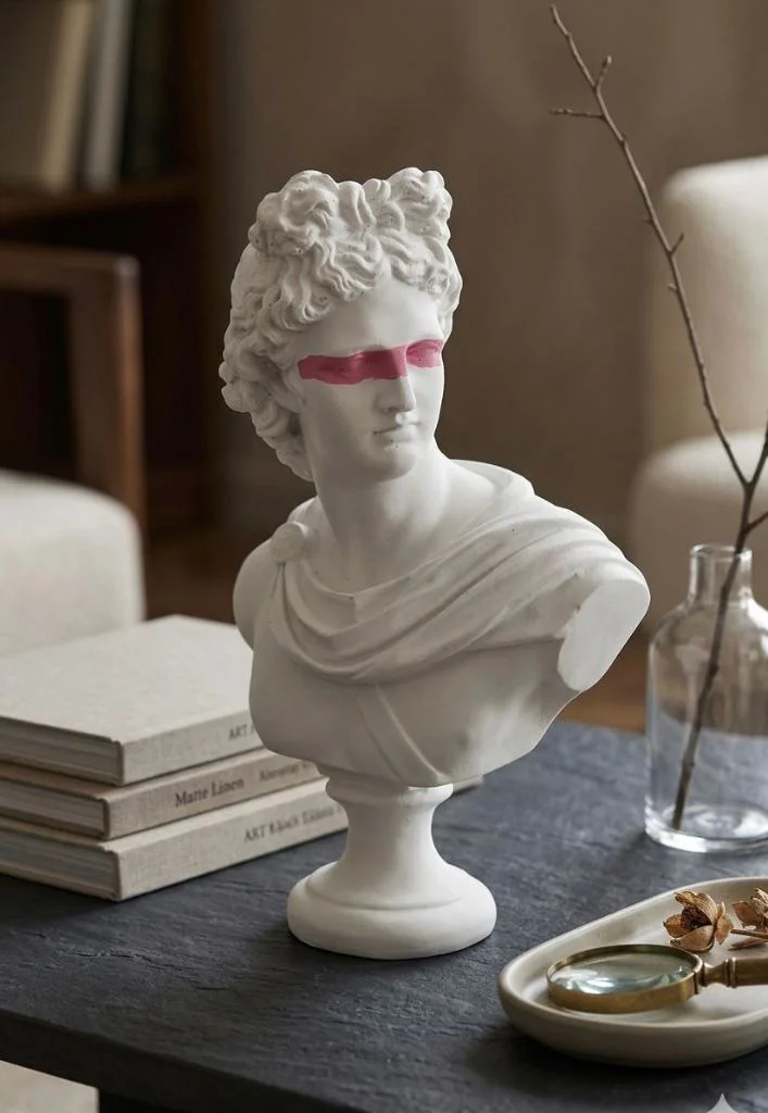 Dekoratif Apollo Büst Biblo – Antik Yunan Heykel Tarzı, Biblo Bey
