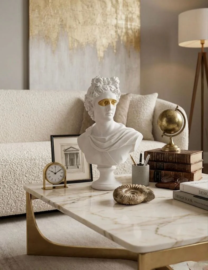 Dekoratif Apollo Büst Biblo – Antik Yunan Heykel Tarzı, Biblo Bey