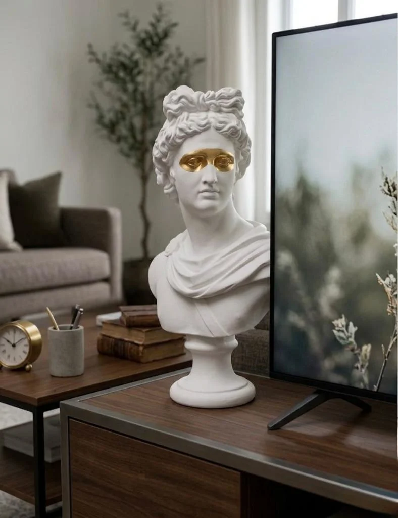 Dekoratif Apollo Büst Biblo – Antik Yunan Heykel Tarzı, Biblo Bey