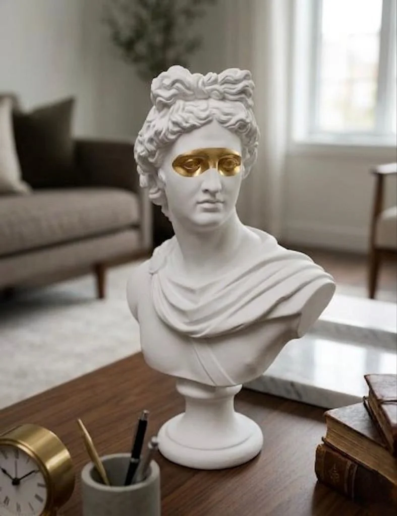 Dekoratif Apollo Büst Biblo – Antik Yunan Heykel Tarzı, Biblo Bey
