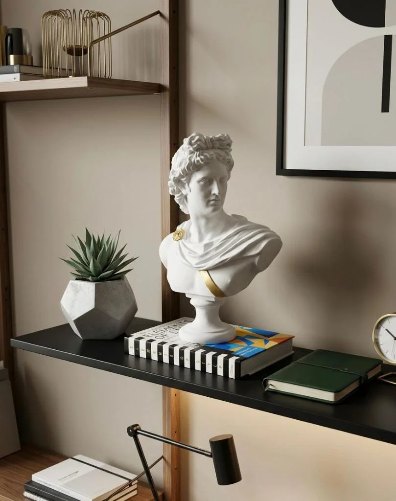 Dekoratif Apollo Büst Biblo – Antik Yunan Heykel Tarzı, Biblo Bey