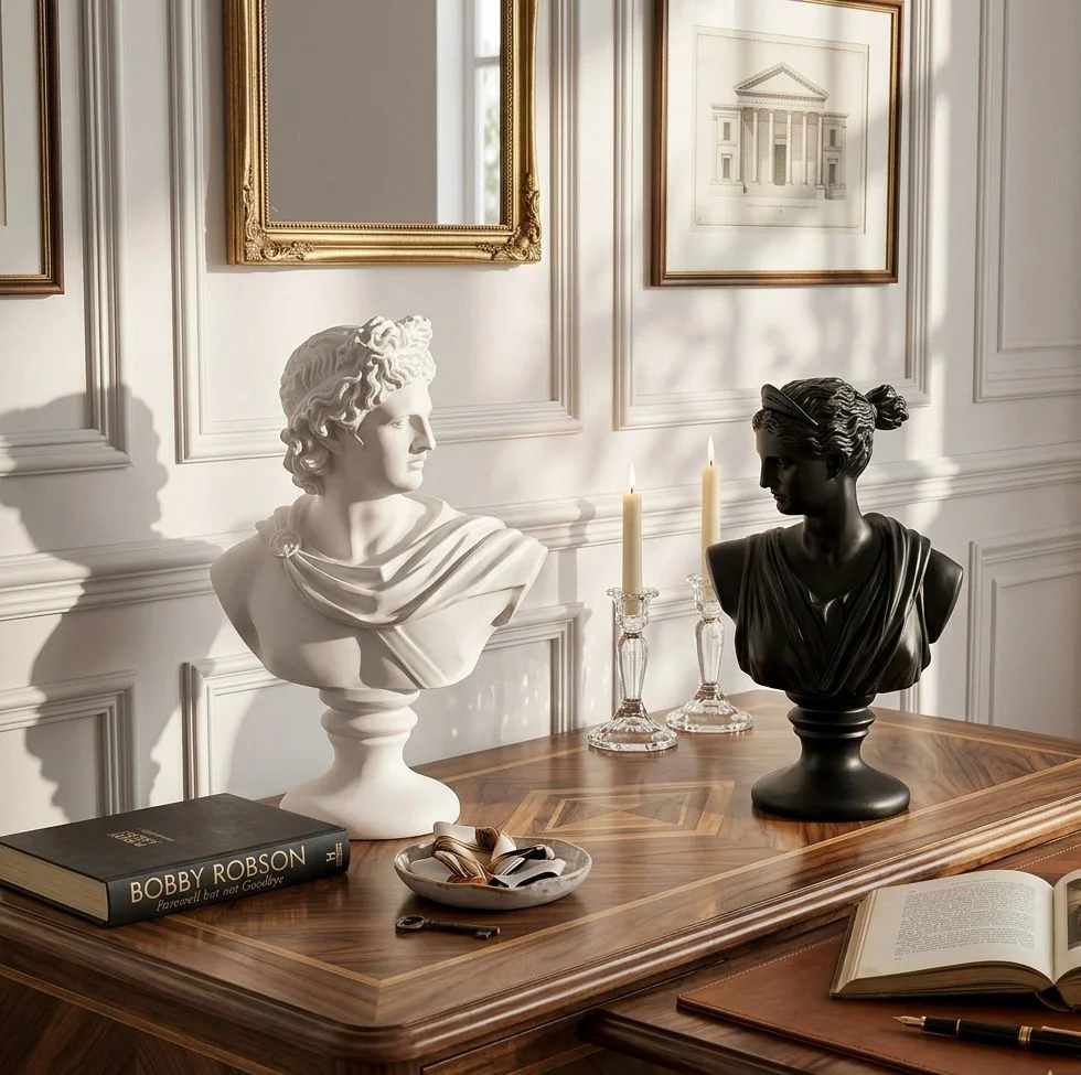 Dekoratif Apollo Diana Büst Biblo – Antik Yunan Heykel Tarzı, Bib