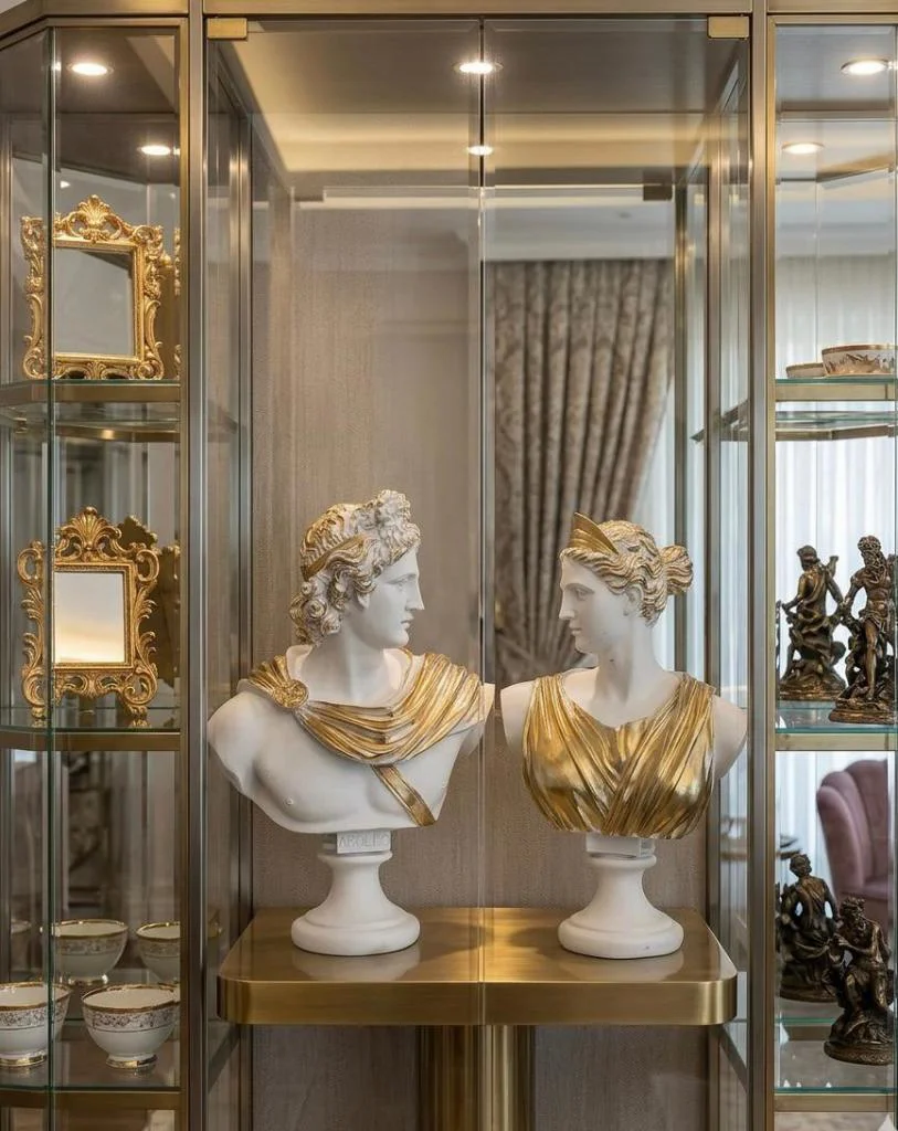 Dekoratif Apollo Diana Büst Biblo – Antik Yunan Heykel Tarzı, Bib