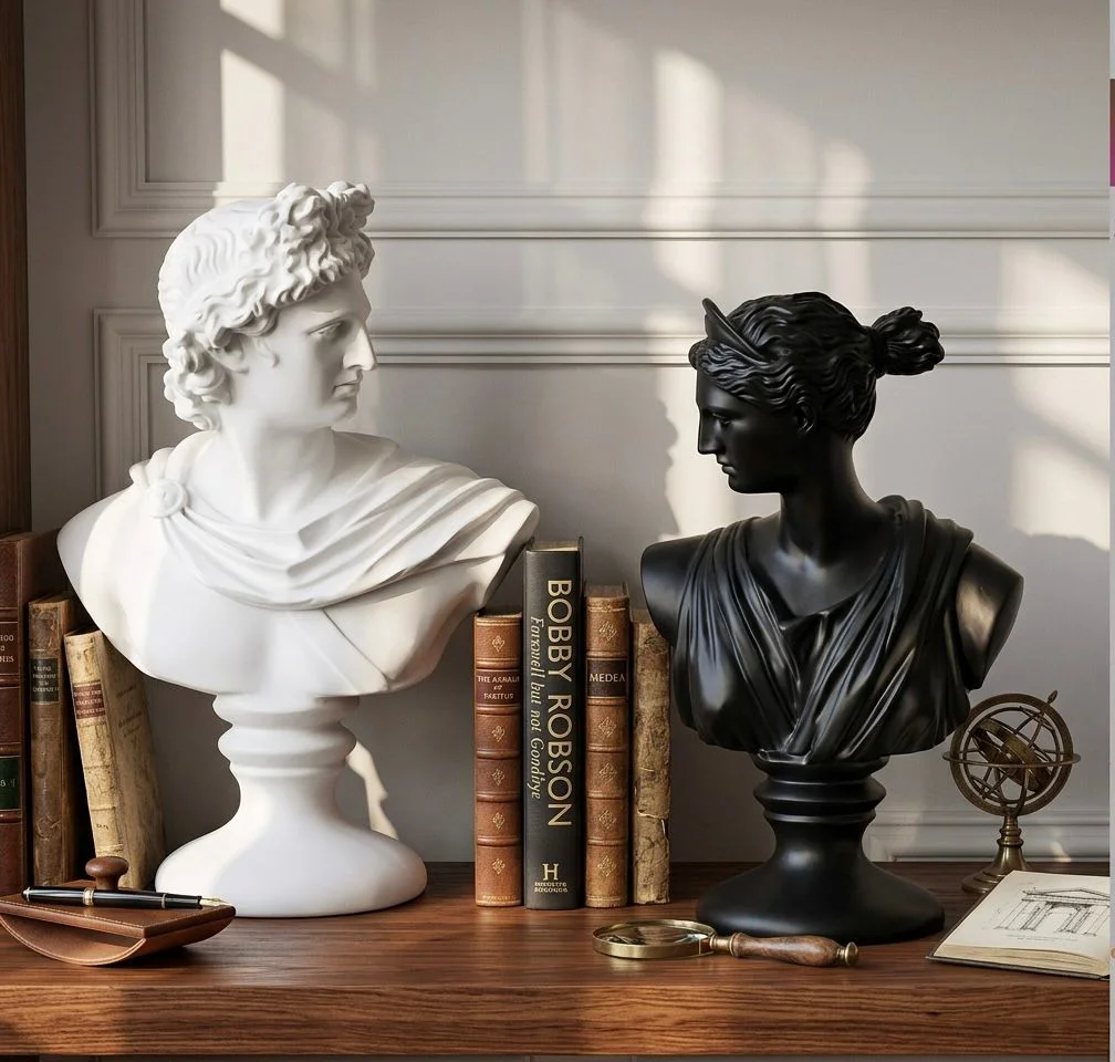 Dekoratif Apollo Diana Büst Biblo – Antik Yunan Heykel Tarzı, Bib