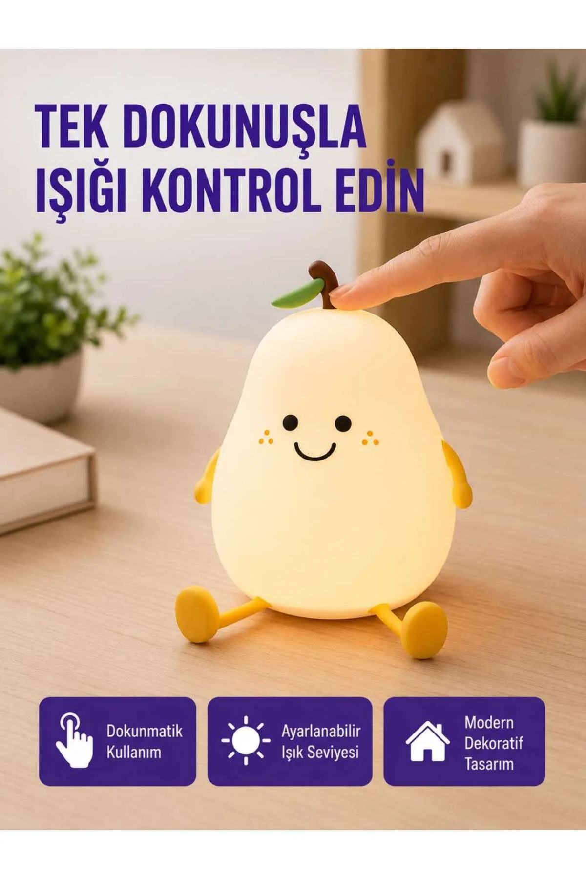 Dekoratif Armut LED Lamba Renk Ayarlı Şarj Edilebilir Dekoratif Armut LED Lamba Renk Ayarlı Şarj Edilebilir