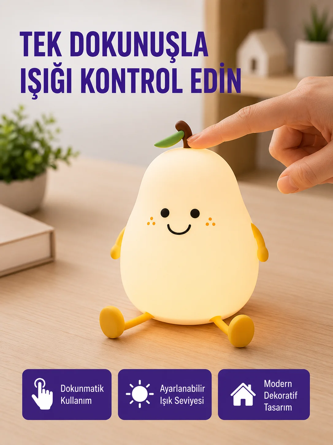 Dekoratif Armut LED Lamba Renk Ayarlı Şarj Edilebilir