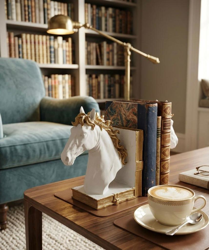 Dekoratif At Kitap Tutucu Biblo (Biblo)