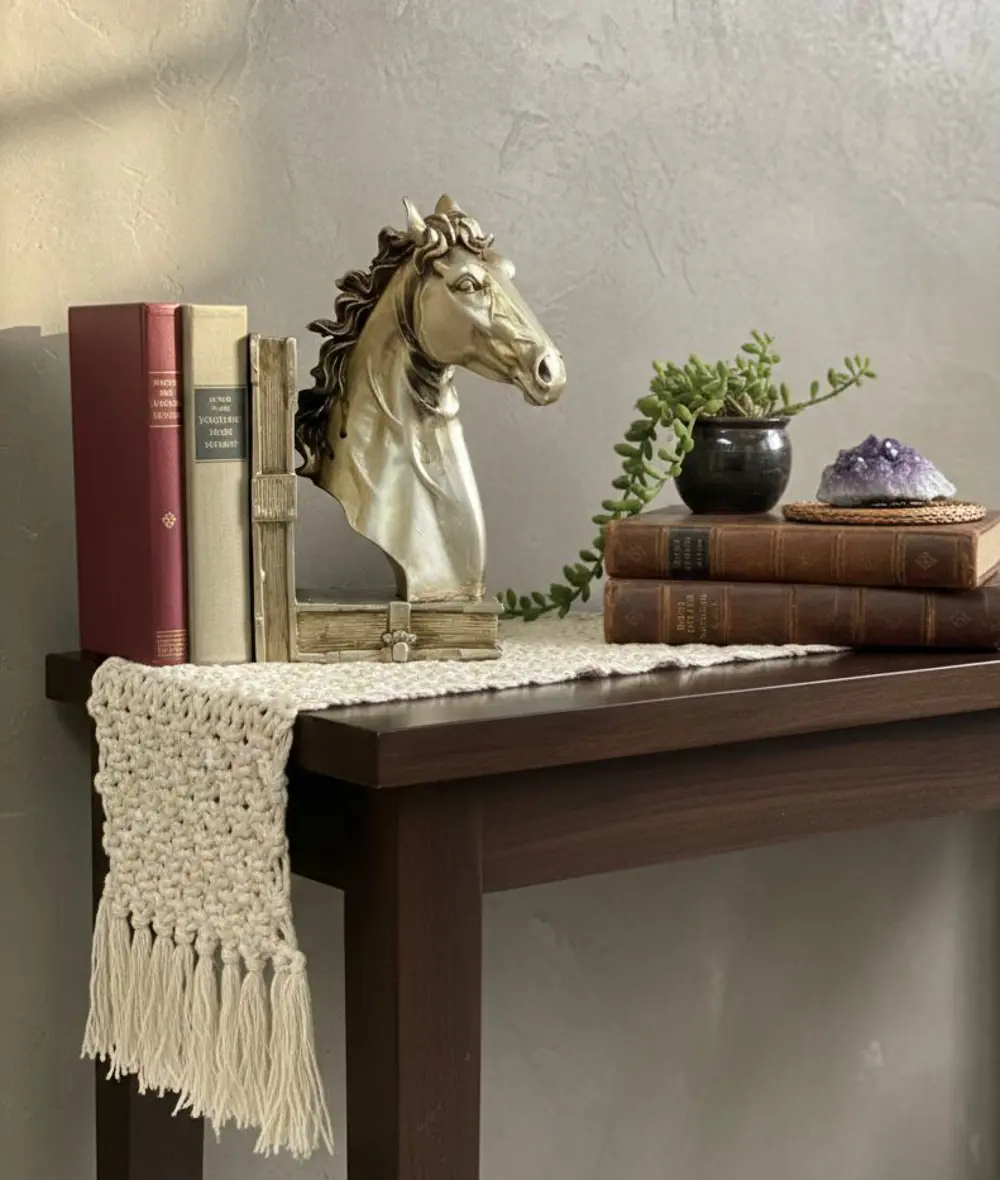 Dekoratif At Kitap Tutucu Biblo (Biblo)