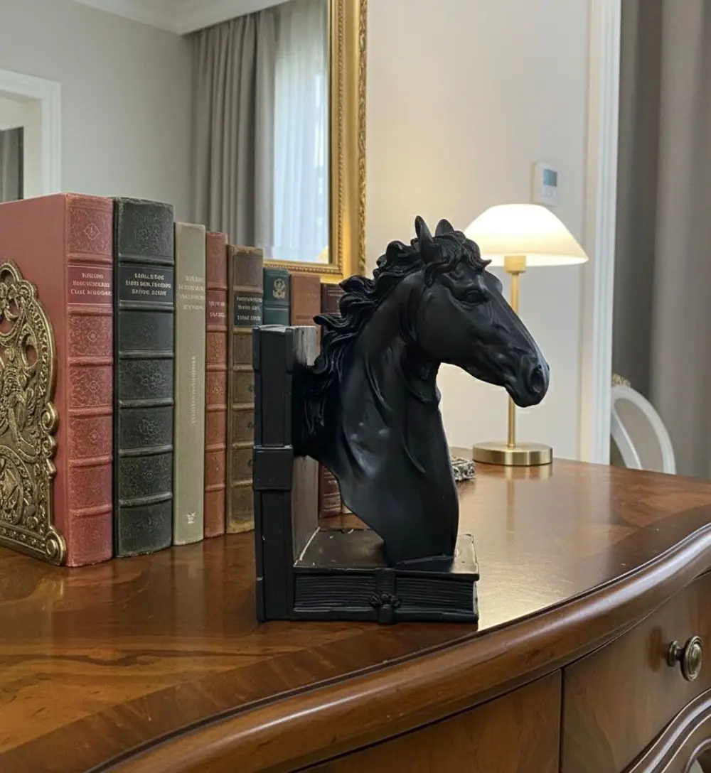 Dekoratif At Kitap Tutucu Biblo (Biblo)