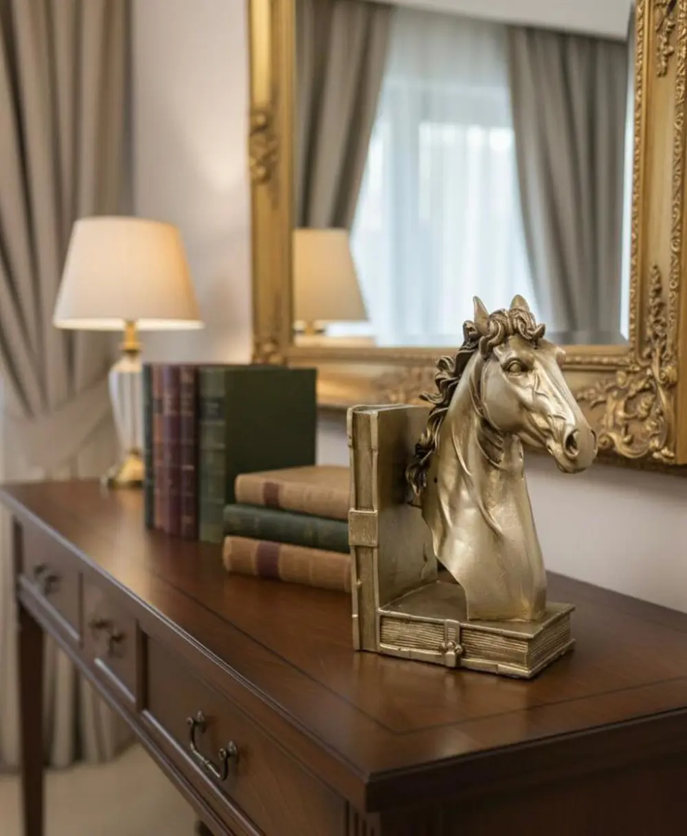 Dekoratif At Kitap Tutucu Biblo (Biblo)