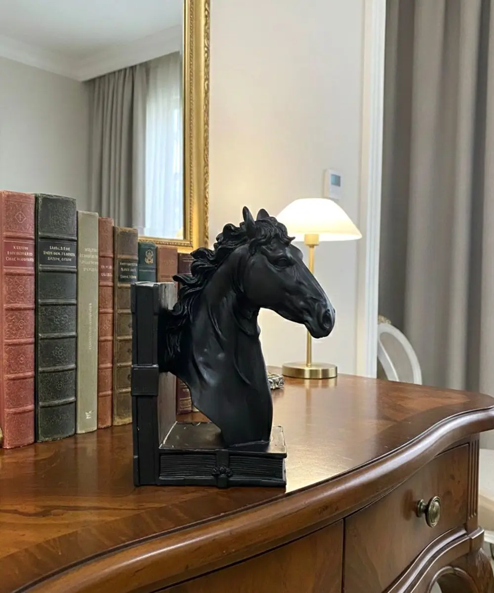 Dekoratif At Kitap Tutucu Biblo (Biblo)