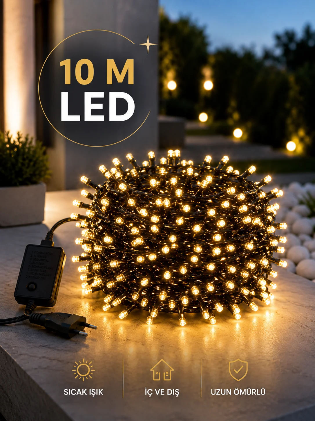 Dekoratif Aydınlatma Ampüllü 10 Metre Gün Işığı Şerit Led