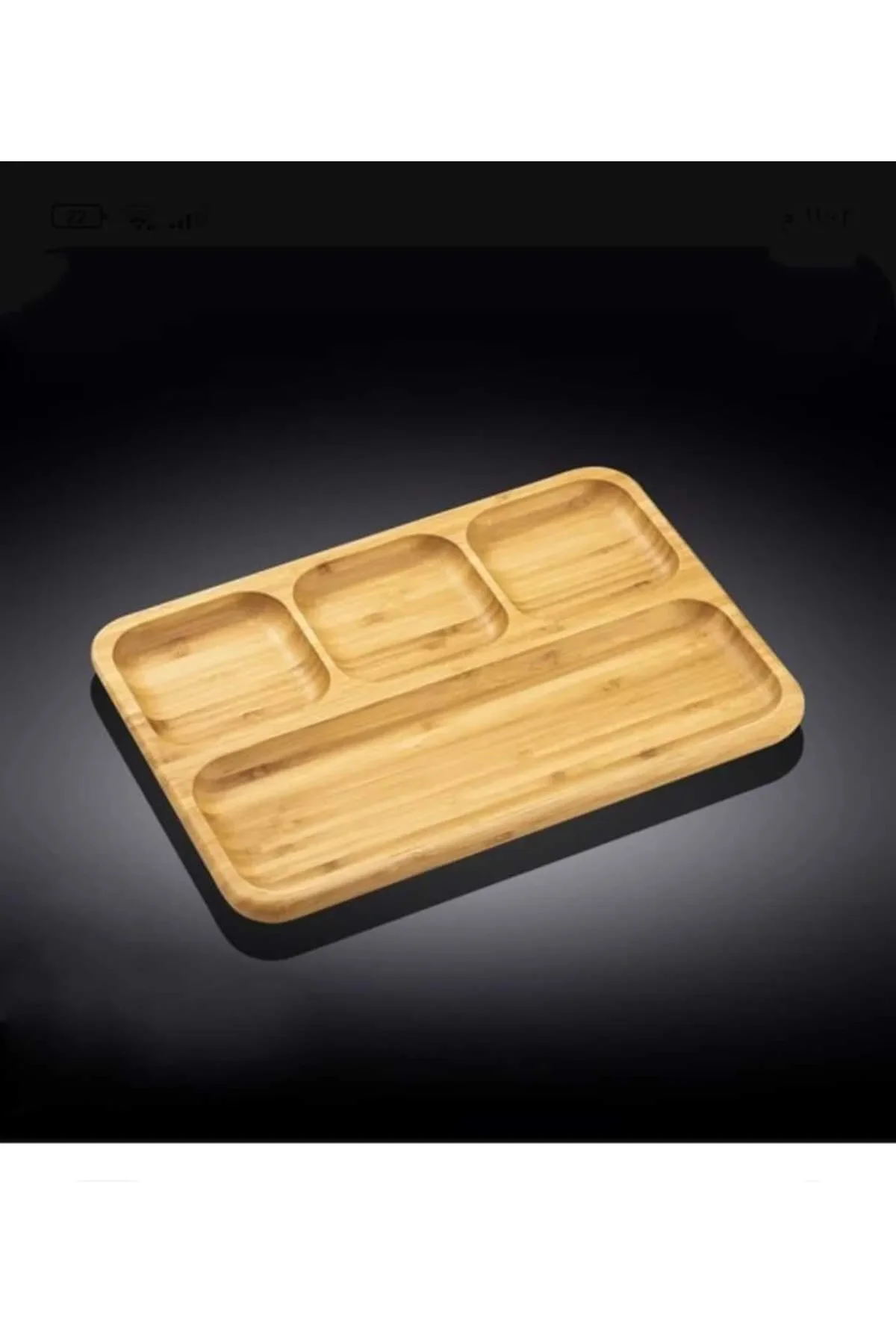 Dekoratif Bambu Sunumluk Tabak Bölmeli Servis Tabağı Çerezlik 25 x 14 cm Dekoratif Bambu Sunumluk Tabak Bölmeli Servis Tabağı Çerezlik 25 x 14 cm