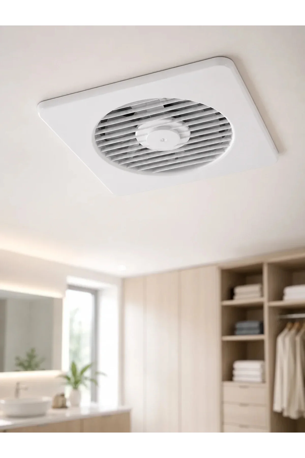 Dekoratif Banyo ve Mutfak Aspiratörü 150 mm 20,8 x 20,8 cm 20 W Havalandırma Fanı