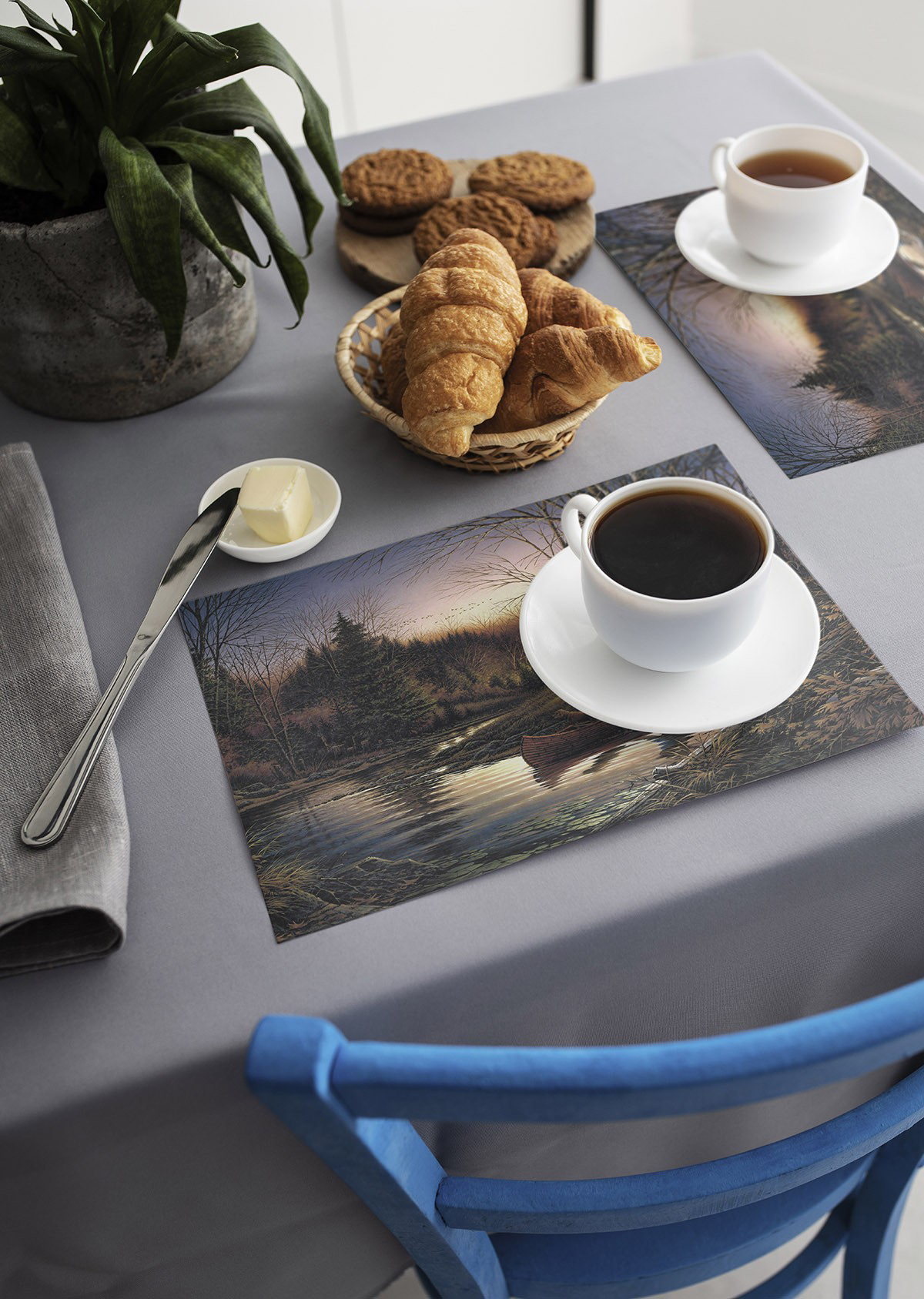 Artikel Dekoratif Baskılı Keçe Amerikan Servisi, Supla 4'Lü Servis Takım 