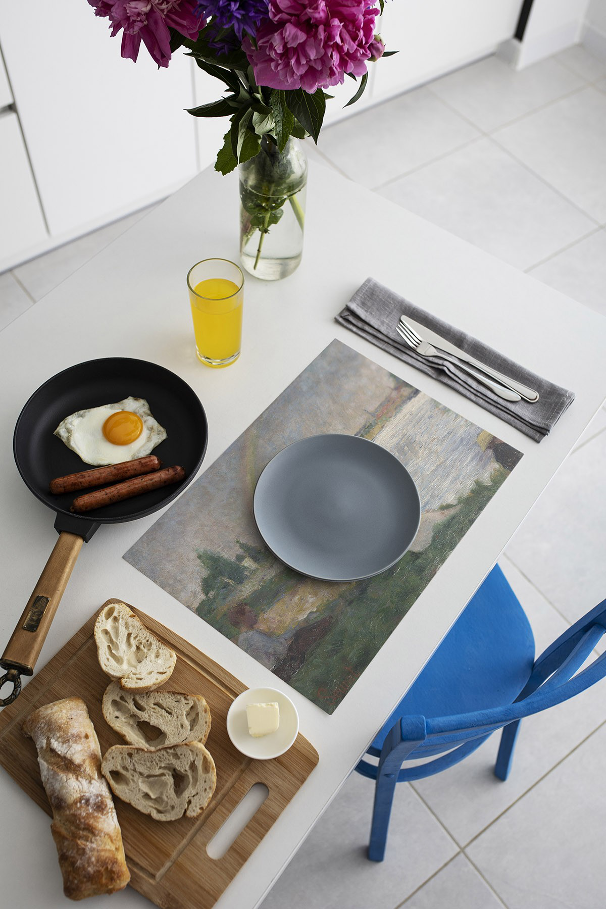 Artikel Dekoratif Baskılı Keçe Amerikan Servisi, Supla 4'Lü Servis Takım 