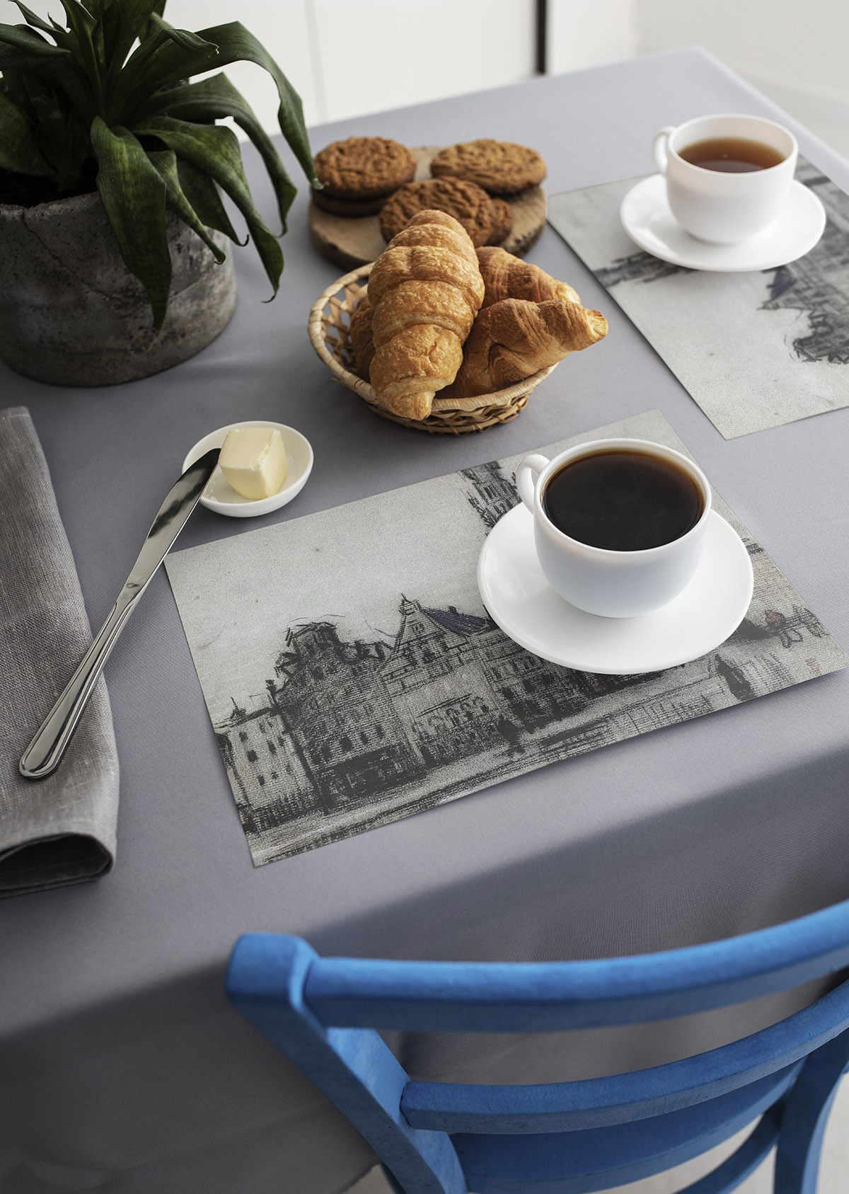 Artikel Dekoratif Baskılı Keçe Amerikan Servisi, Supla 2'Li Servis Takım 