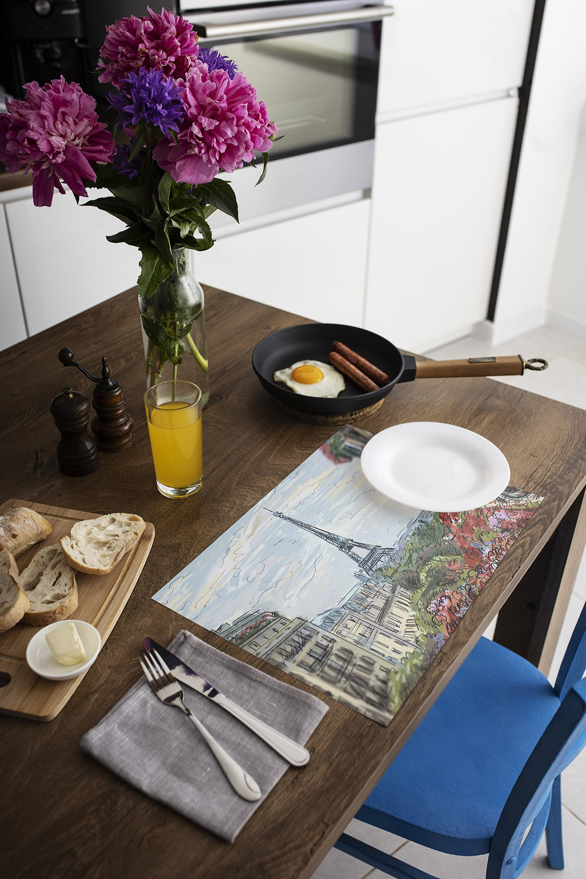 Artikel Dekoratif Baskılı Keçe Amerikan Servisi, Supla 4'Lü Servis Takım 