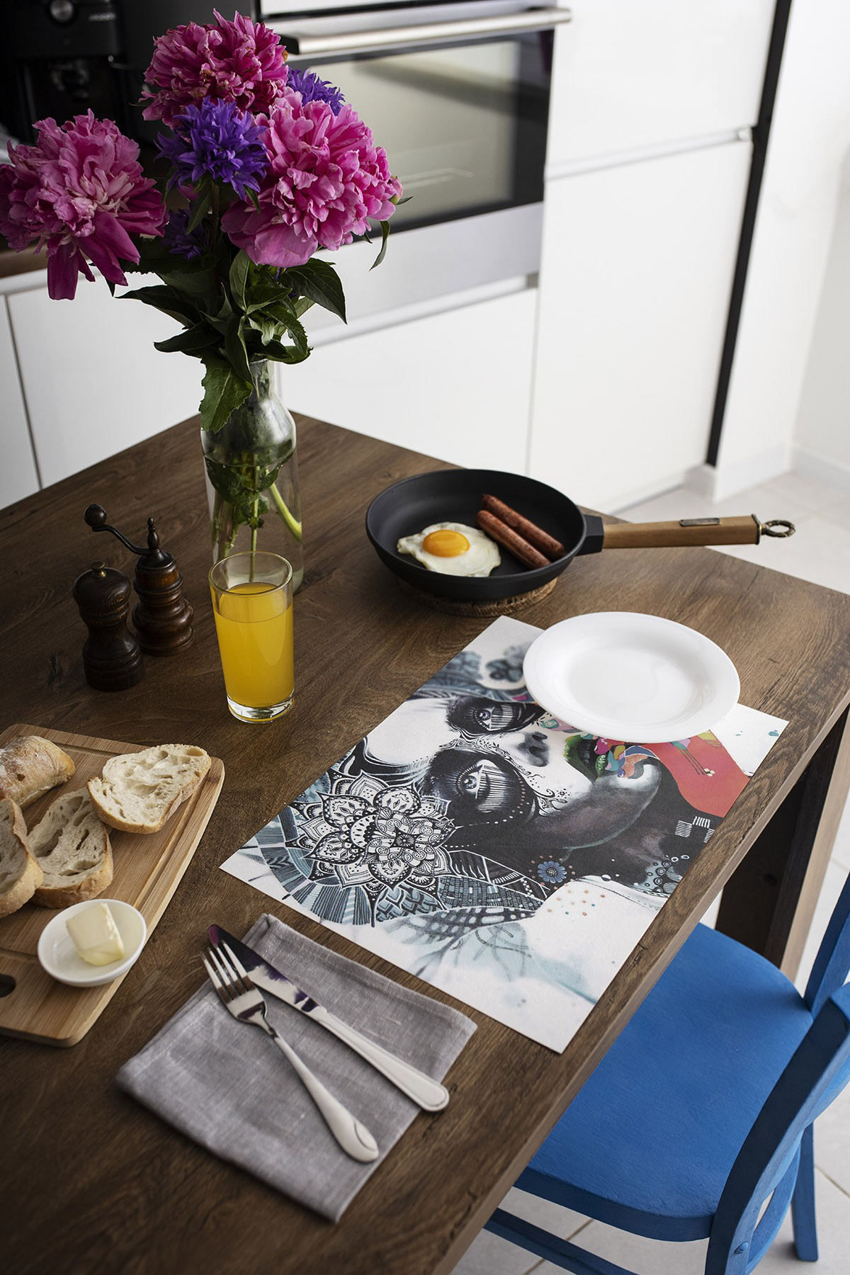 Artikel Dekoratif Baskılı Keçe Amerikan Servisi, Supla 4'Lü Servis Takım 