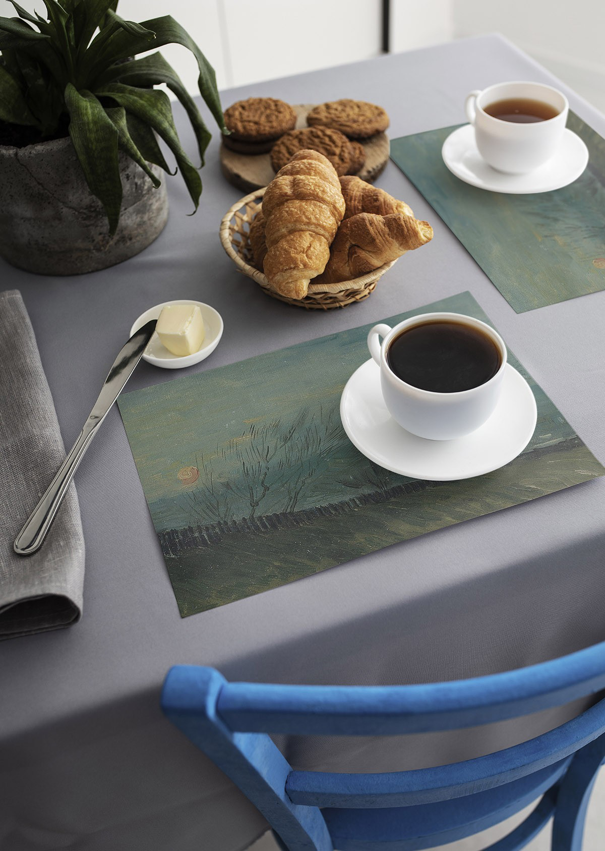 Artikel Dekoratif Baskılı Keçe Amerikan Servisi, Supla 2'Li Servis Takım 