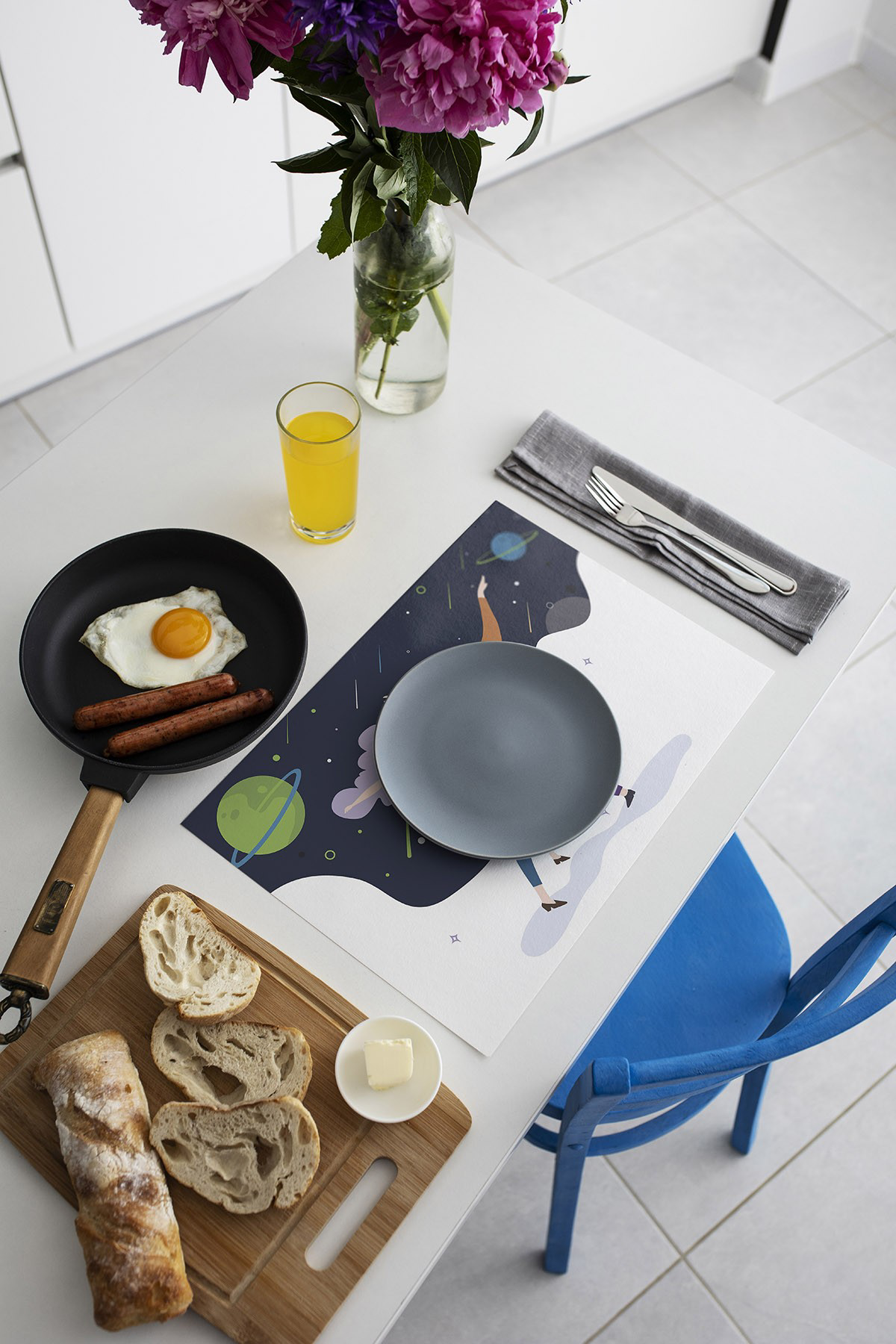 Artikel Dekoratif Baskılı Keçe Amerikan Servisi, Supla 2'Li Servis Takım 