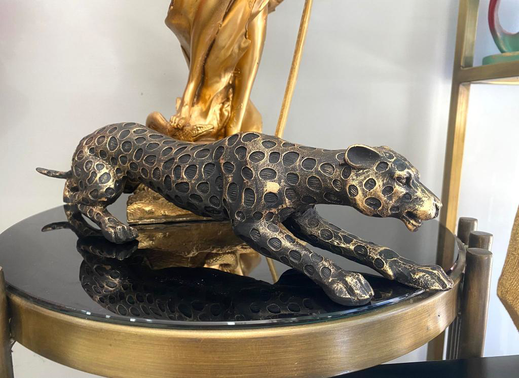 Dekoratif Biblo Leopar Çita Kaplan Heykeli