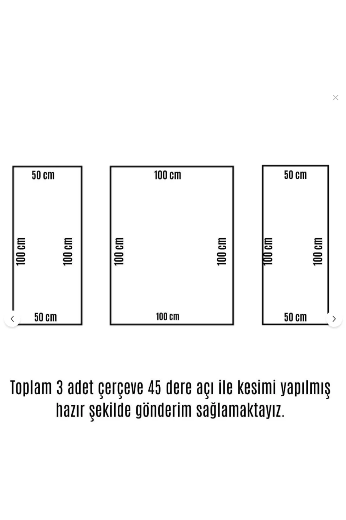 Dekoratif Boyanabilir Hazır Kesimli 3 Adet Çerçeve Strafor Duvar 
