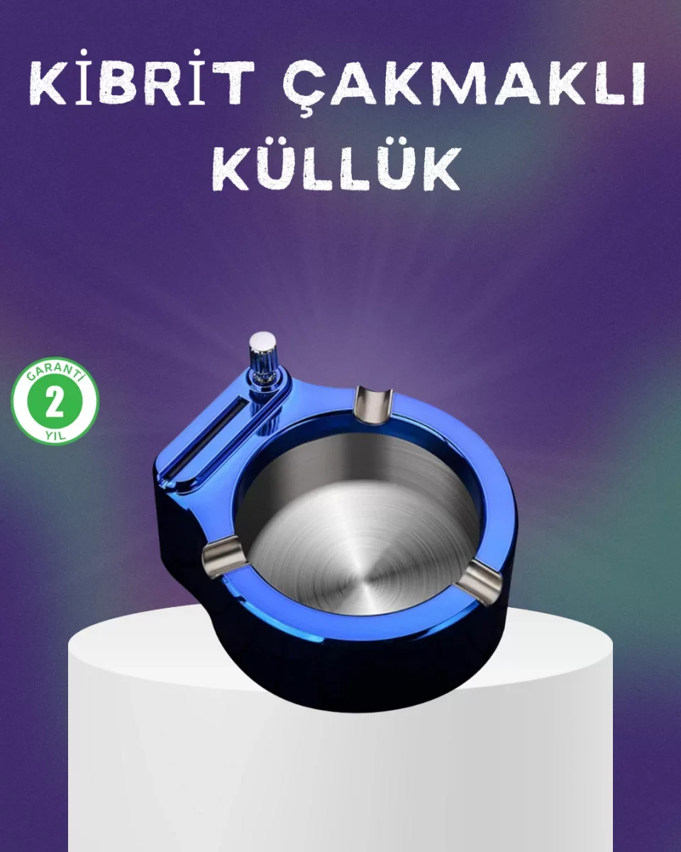 Dekoratif Çakmaklı Küllük Kolay Temizlenebilir Metal - Lisinya