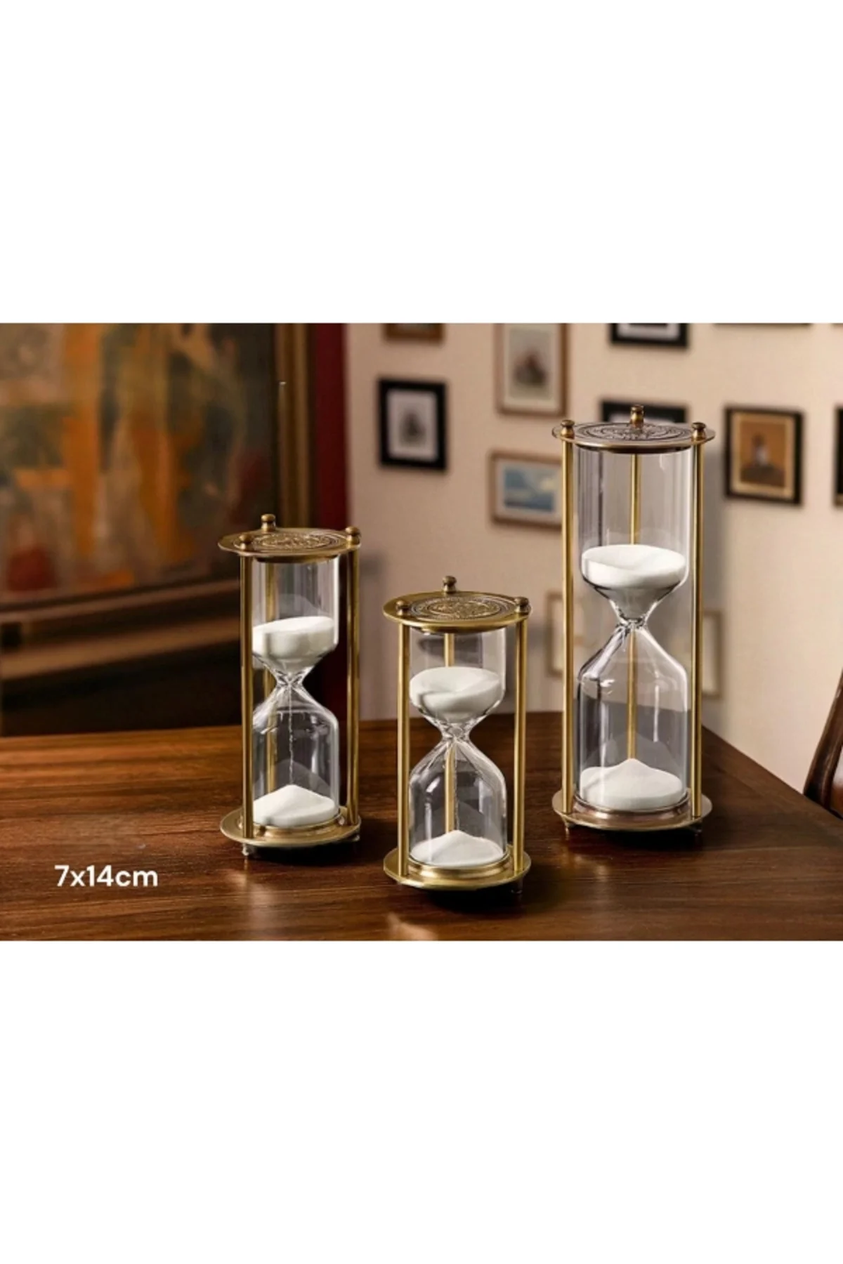 Dekoratif Cam Kum Saati 7x14 Cm