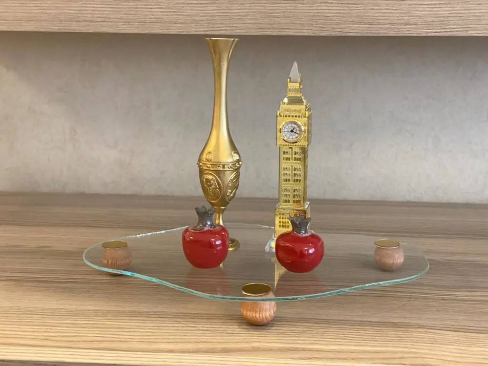 Dekoratif Cam Organizer Banyo Sehpa Üstü Makyaj Organizeri Tepsi Dekoratif Cam Organizer Banyo Sehpa Üstü Makyaj Organizeri Tepsi