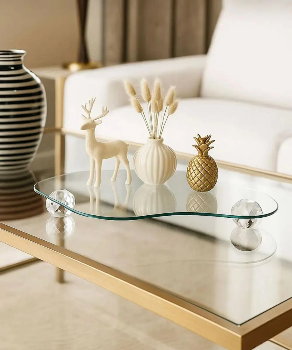 Dekoratif Cam Organizer Banyo Sehpa Üstü Makyaj Organizeri Tepsi Dekoratif Cam Organizer Banyo Sehpa Üstü Makyaj Organizeri Tepsi