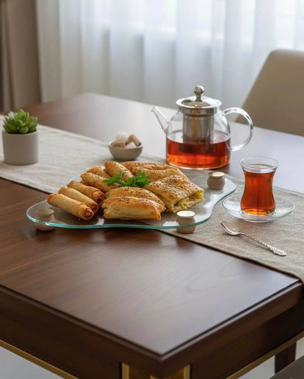 Dekoratif Cam Pasta Tabağı kahve sunumu  Kahvaltı Sunum Tabağı