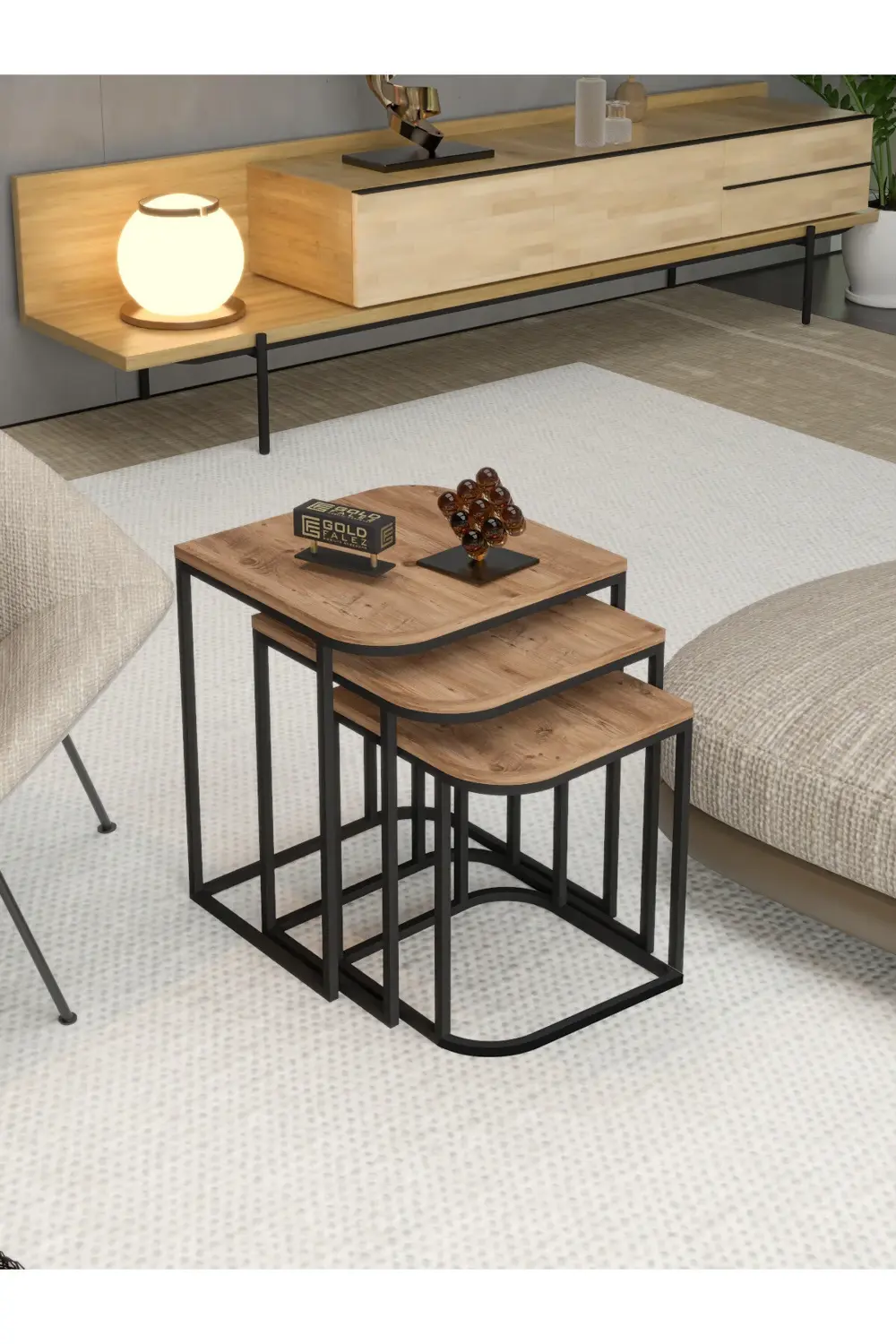 Dekoratif Ceviz U Duvar Rafı Şık Ve Modern Raf Tasarımı