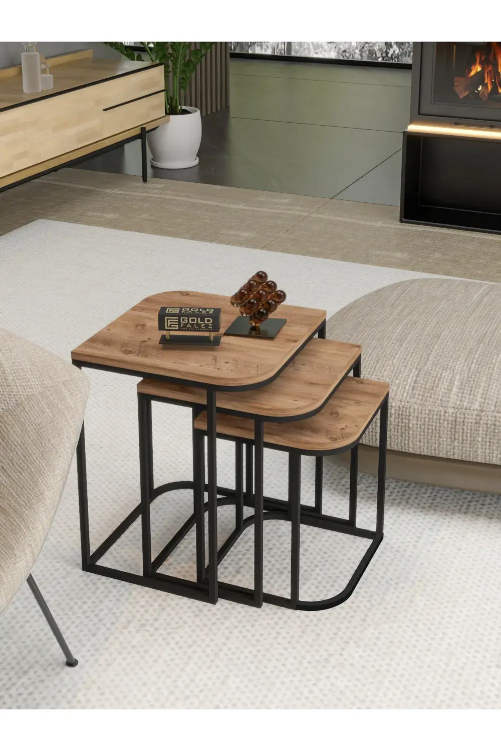 Dekoratif Ceviz U Duvar Rafı Şık Ve Modern Raf Tasarımı