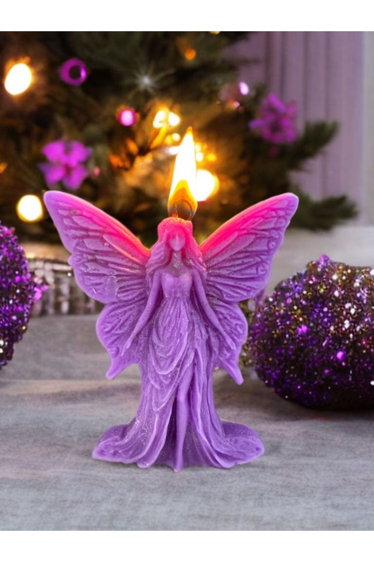 Aresmumatölyesi  Dekoratif Çiçek Kokulu Melek Şeklinde Hediyelik Mum