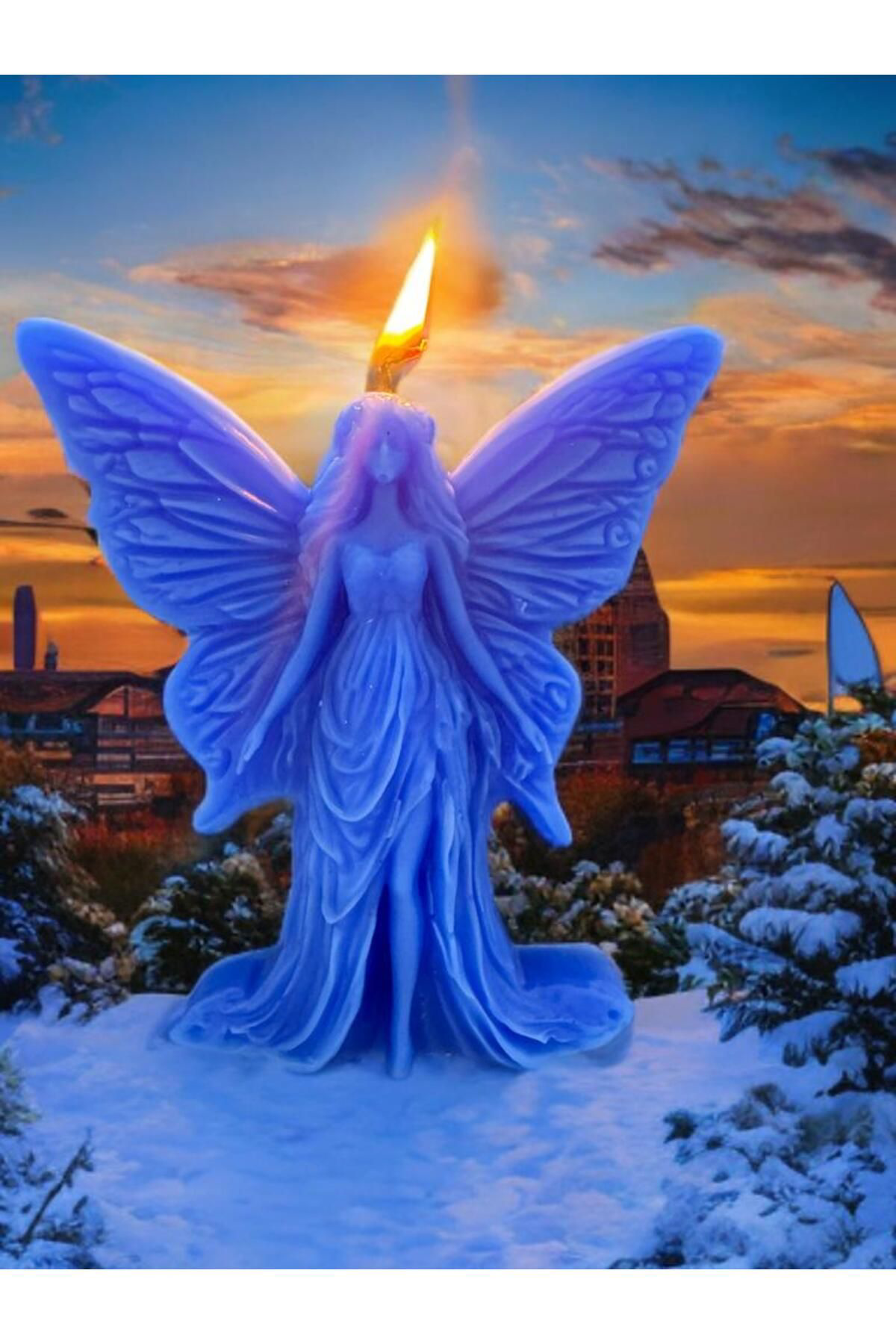 Aresmumatölyesi  Dekoratif Çiçek Kokulu Melek Şeklinde Hediyelik Mum