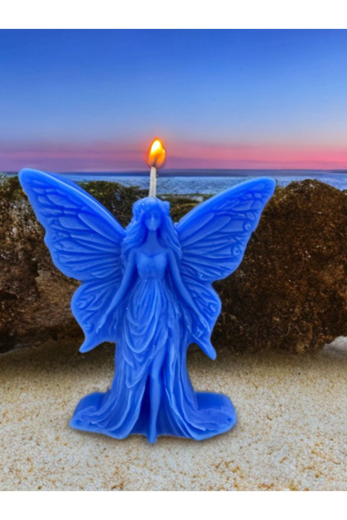 Aresmumatölyesi  Dekoratif Çiçek Kokulu Melek Şeklinde Hediyelik Mum